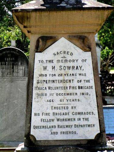 W Sowray Memorial Inscription