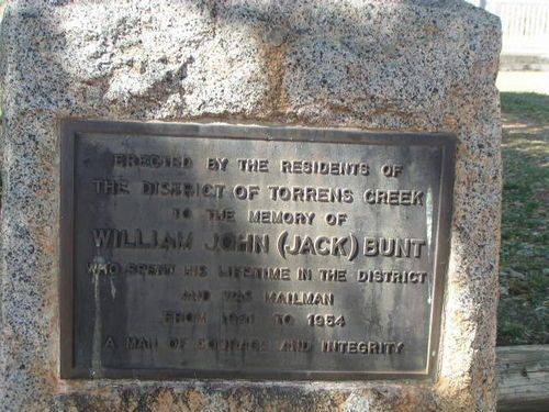 William John Bunt Memorial Inscription