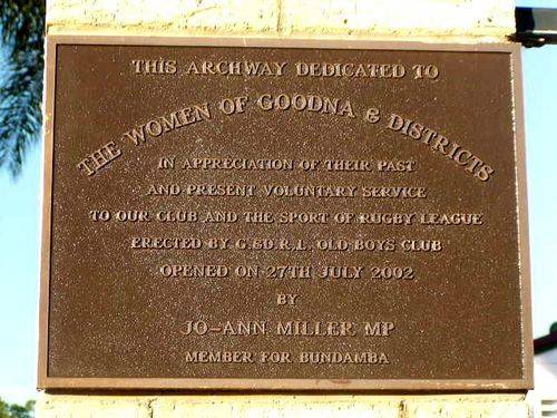 Women Of Goodna + District Plaque