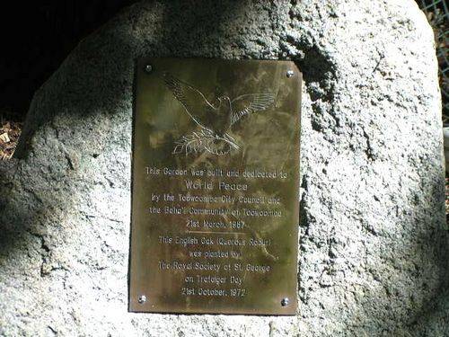 World Peace Garden Plaque World Peace Garden Plaque