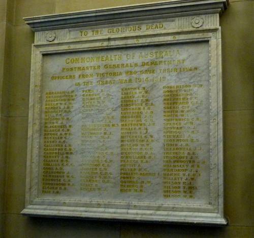 Postmaster Rolls Postmaster General`s Department Honour Roll | Monument Australia