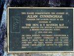 Allan Cunningham Plaque