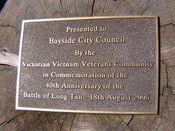 Long Tan Plaque : 25-November-2014