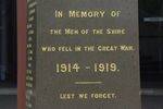 War Memorial Inscription : Feb 2014