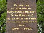 Boer War Memorial Front Inscription /April 2013/ Williams