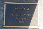 Erratum Plaque : December 2013