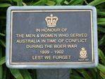 Boer War Plaque : 14-October-2012