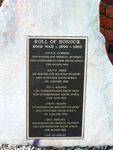 Boer War Roll of Honour Closeup