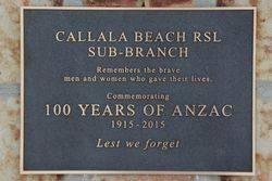 Anzac Centenary Plaque : 15-June-2015