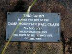 Camp Mountain Train Crash Plaque