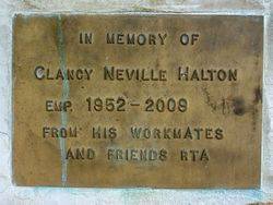 Clancy Halton Plaque : 10-September-2014