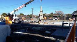 Cenotaph relocation in September 2018 (John Saunders)