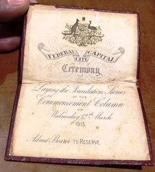 1913 : Invitation to Foundation Stones laying :(Andrew Markerink)