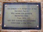 Davidson Plaque Inscription : 26-03-2014