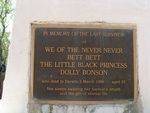 Dolly Bonson Inscription Plaque