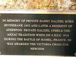 Harry Dalziel Inscription
