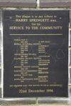 Springett Plaque 2 : August-2014
