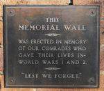 Heathcote Anglican Church Memorial Wall Plaque