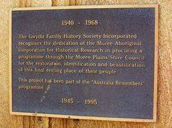 Gwydir Family History Plaque:10-July-2016