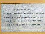 Ipswich Soldiers Memorial Hall Inscription Plaque
