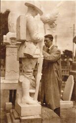 Orlando Dutton working on sculpture