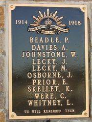 WW1 Plaque : 30-April-2015