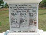Port Douglas War Memorial Inscription
