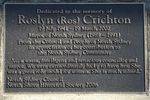 Roslyn Chrichton Plaque : April 2014