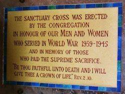 Sanctuary Cross Plaque:17-April-2016 